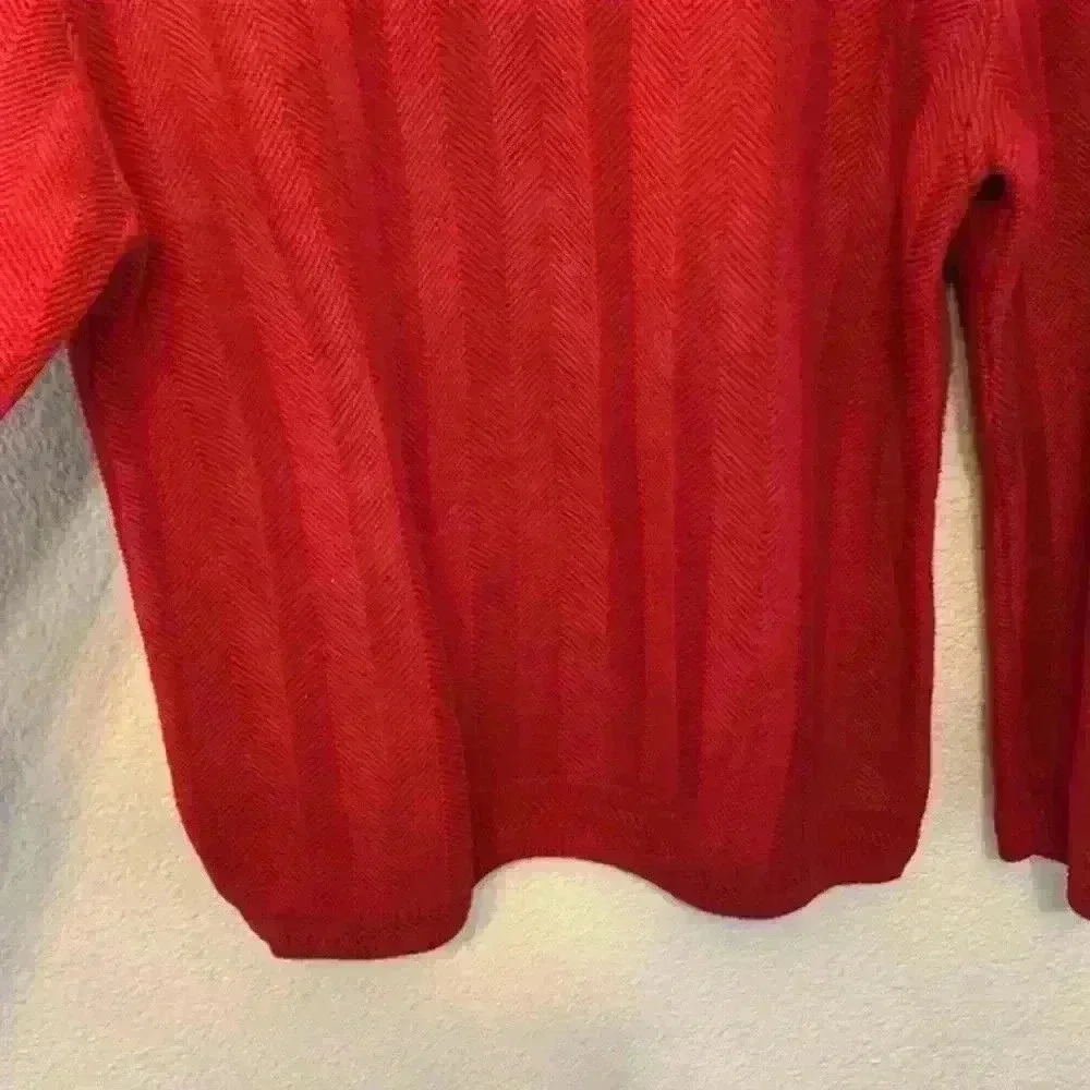 Chaps red sweater sz L Christmas holiday church career business casual warm cozy